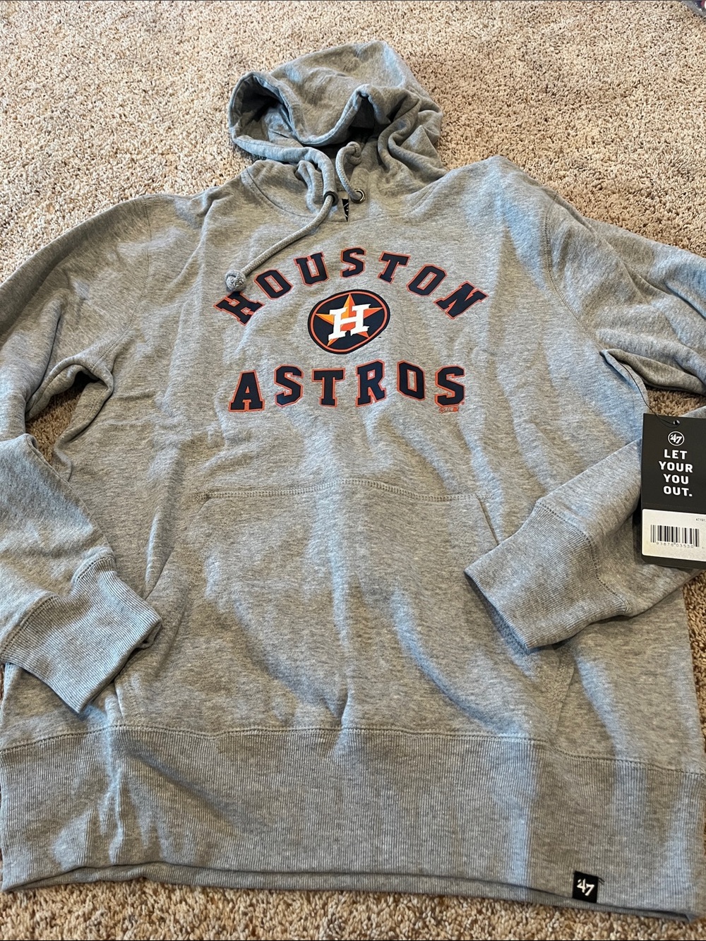 47 Men's Houston Astros Gray Hooded Sweatshirt
